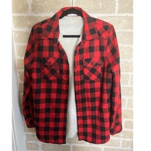 ♥️ Fleece lined flannel red shirt ♥️